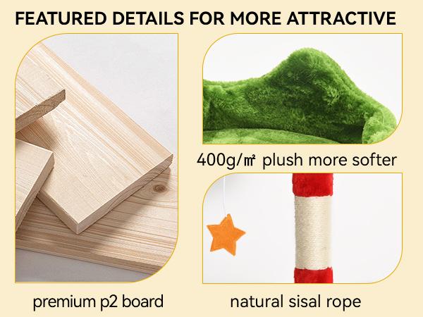 YITAHOME 54/75 Inch Green Red Cat Tree Tower for Indoor Cats, Multi-Level Cat Climbing Tower with Cat Condos, Top Perches, Hammock, Sisal Scratching Posts and Board, Kittens Play Activity Center, Decor