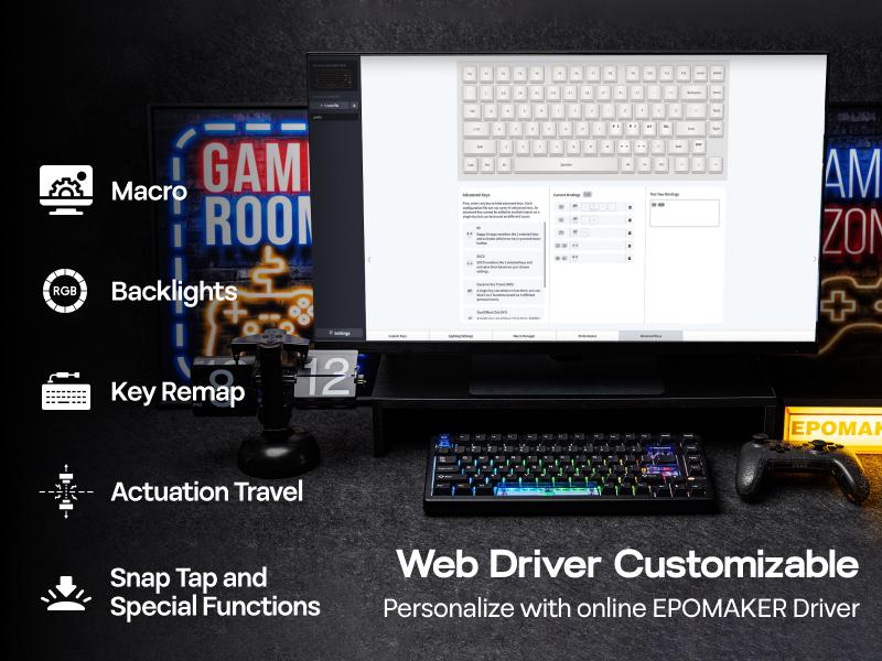 EPOMAKER HE80 Gasket-mounted Wired Gaming Keyboard with 8K Polling & 32K Scan, DKS & SOCD and Programmable South-Facing RGB Backlight Hot-Swappable Gaming accessories creamykeyboards desk accessories creamy keyboard TikTokShopJumpstartSale