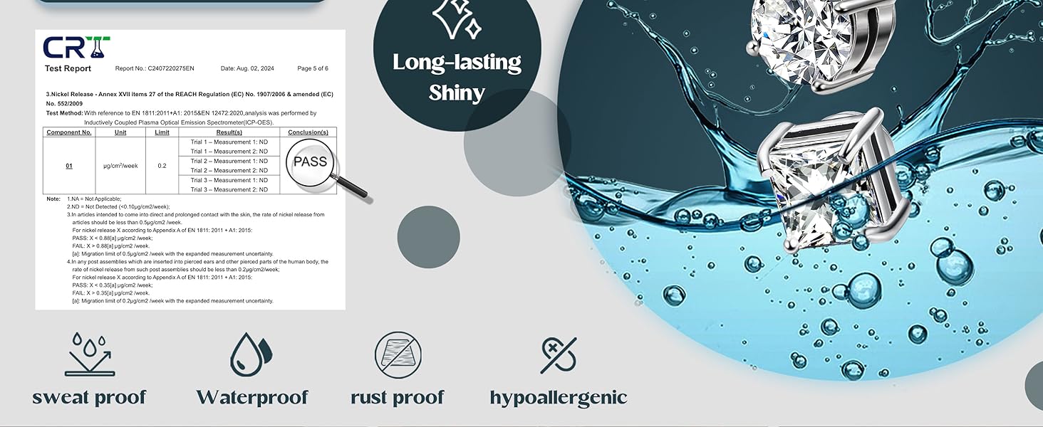 Cassieca 2 Pairs Stainless Steel Magnetic Stud Earrings for Men Women Non-piercing CZ 5-9MM CZ Hypoallergenic Crystal Jewellery earrings  lovers