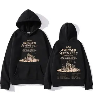 Avenged Sevenfold Skull Wings Tour Two-Sided Graphic Sweatshirt, Avenged Sevenfold Latin America Tour 2025 A7X Latin 2-Sided Pullover Hoodie for Men & Women