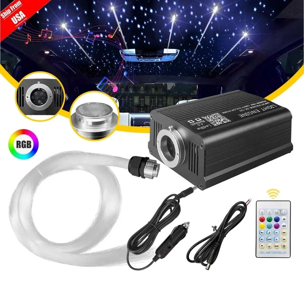 Durable 500PCS Fiber Optic Car Headliner Star Light Kit, RGBW Roof Twinkle Ceiling Lights, Bluetooth APP Control, Music Sync, 15-Color Adjustable Brightness & Speed, for Car & Home Decor