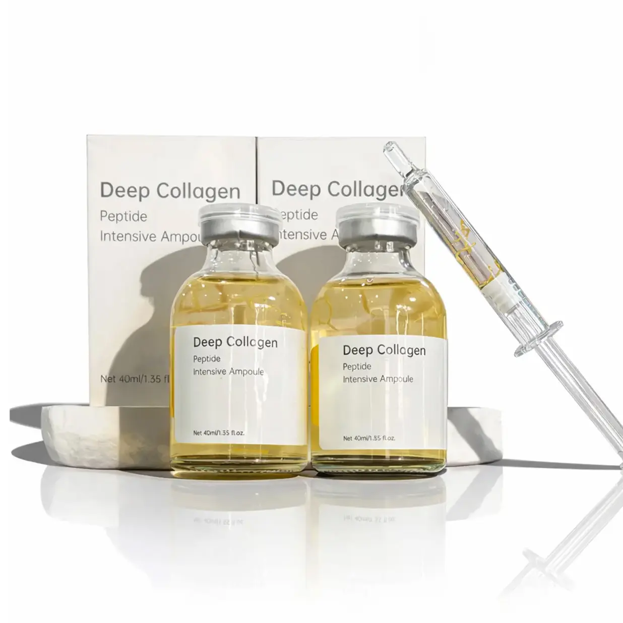 2-Pack Peptide Silk-Smooth Serum Face Care Products - Deep Collagen Anti-Aging Ampoule, Deep Wrinkle Care, At-Home Face Lift, Plumping Skincare (40ml) - Gifts for Women