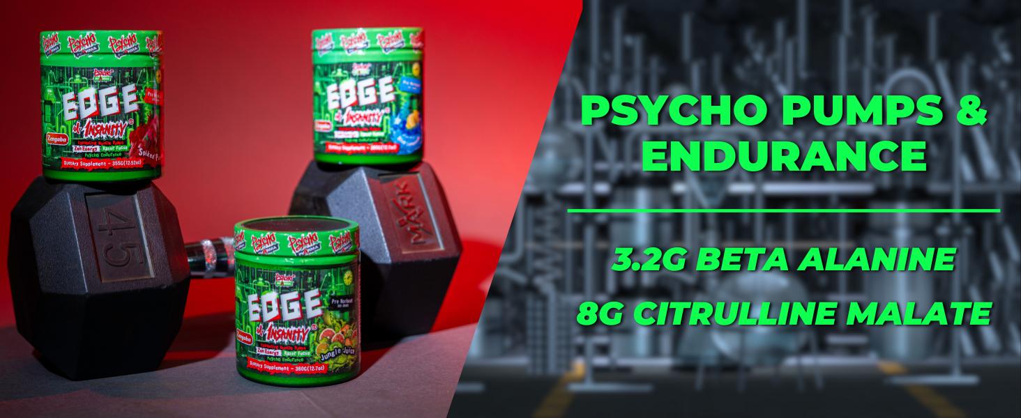 Psycho Pharma Edge of Insanity Pre-Workout (25 Servings) Fitness Supplement