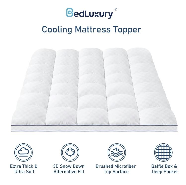 【VALUXE】 Elastic High Quality Mattress Toppers Cotton Mattress Protector Comfortable Mattress Topper Queen Size with 8-21 Inch Deep Pocket