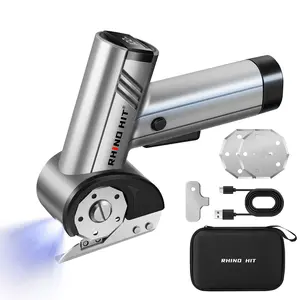 Cordless Electric Scissors, Portable Cutter for Fabric, Cardboard, Leather, Carpet & Crafting Sewing Tools with 2 Safety Blades & Storage Bag