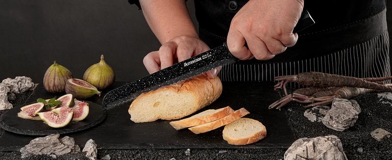 Astercook Knife Set, 6 Piece Kitchen Knife Set, Aesthetic Blade Knife Block Stainless Steel