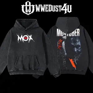 WWEDust4U Retro Vintage Limited Edition Jon Moxley MOXTOBER Hoodie 100% Cotton Blend Pre-washed for Softness Classic Menswear Oversized Fit - Apparel