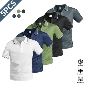 Men’s casual short-sleeve polo shirt, quick-dry golf and tennis shirt, comfortable riding apparel, stylish men’s sportswear, suitable for wearing during casual gatherings, holidays, and travel