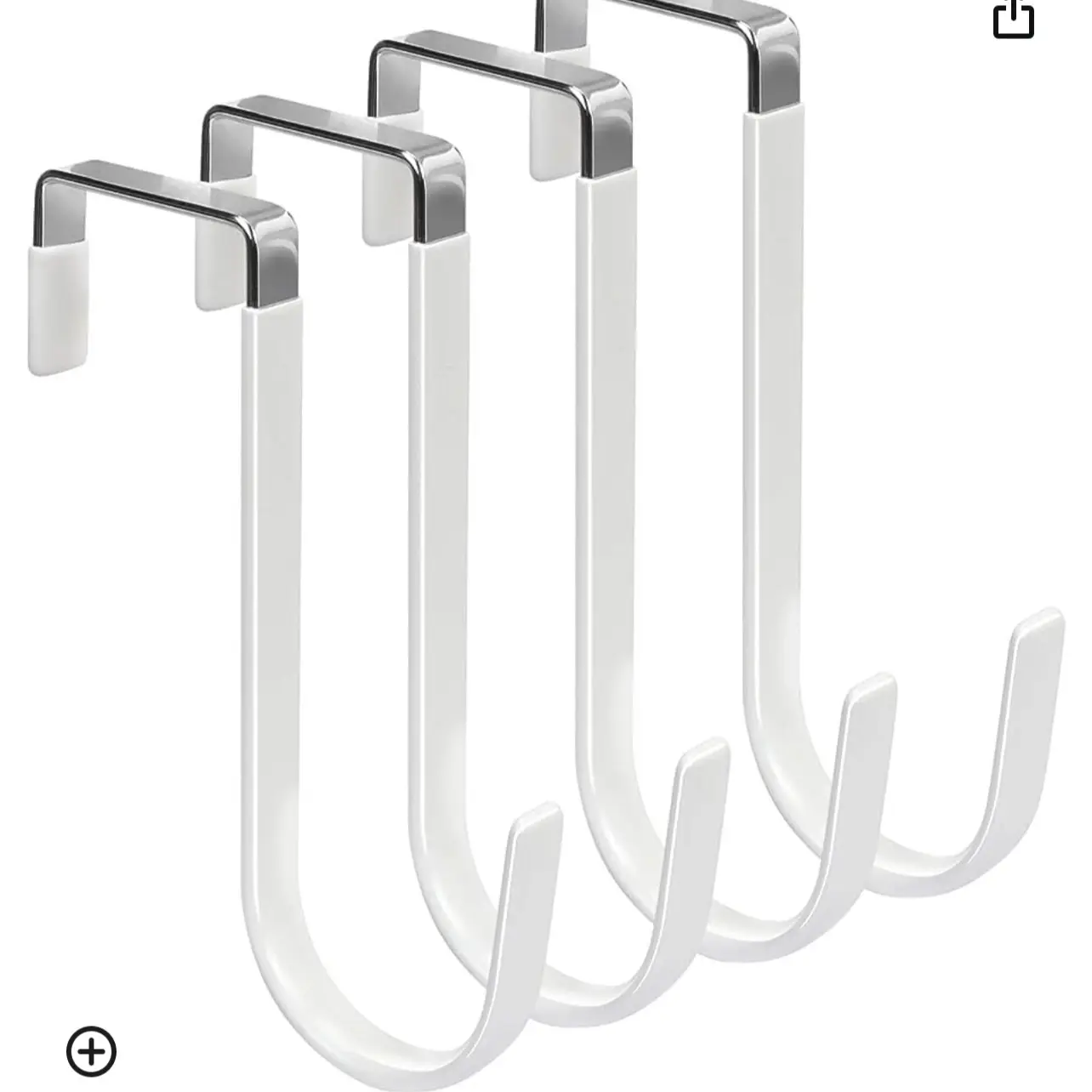 Over the Door Hooks 4 Pack Heavy Duty Organizer for Living Room Bathroom Bedroom Kitchen with Rubber Prevents Scratches Non Slip Hanger Connector Set