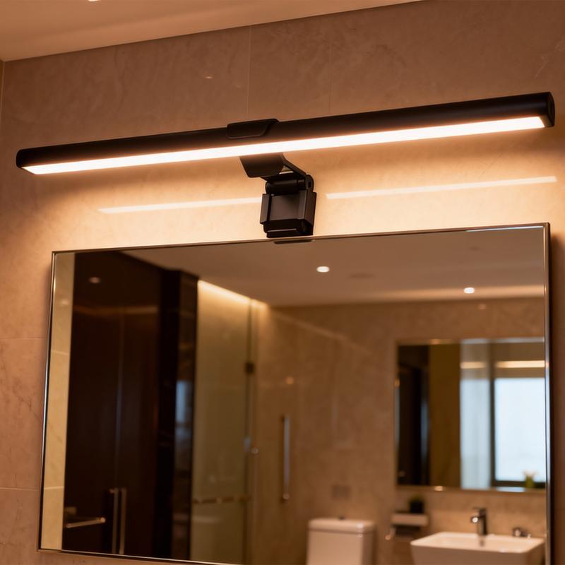 Modern Bathroom Vanity Mirror LED Light 11.8 Inches USB-Powered Adjustable 3-Color Temperature LED Bathroom Vanity Light with Simple Base for Mounting Above the Mirror Ideal for Bathroom Mirrors