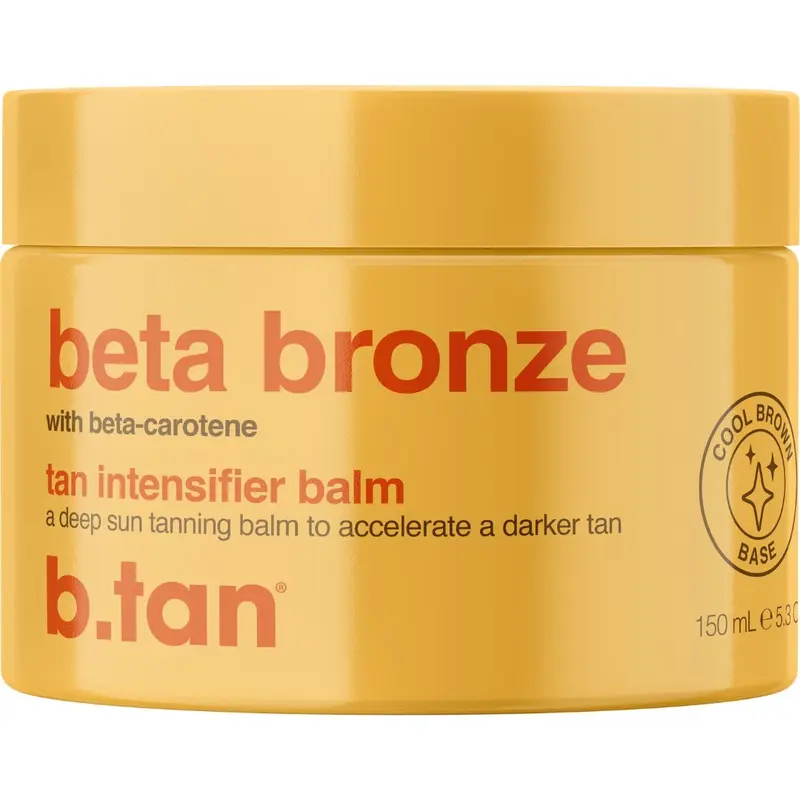 b.tan NEW Beta Bronze Intensive Tanning Gel - Vegan Body Care Cosmetic, Moisturizing & Natural Bronzing Self-Tanner, Carotene Accelerator Balm-to-Oil, Dark Fast Tan, Non-Greasy, Water-Resistant, Outdoor Use, Tinted, No Orange Tones, Vitamin A