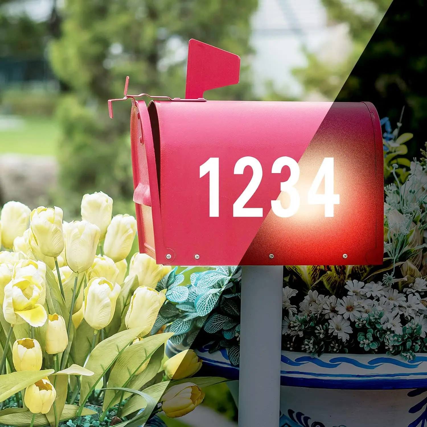 40 PCs 3 inch Mailbox Numbers Reflective Stickers for Outside Waterproof House Numbers for Mailbox White Decorative Mailbox Number Stickers Self-Adhesive for Home Door Window Address Number