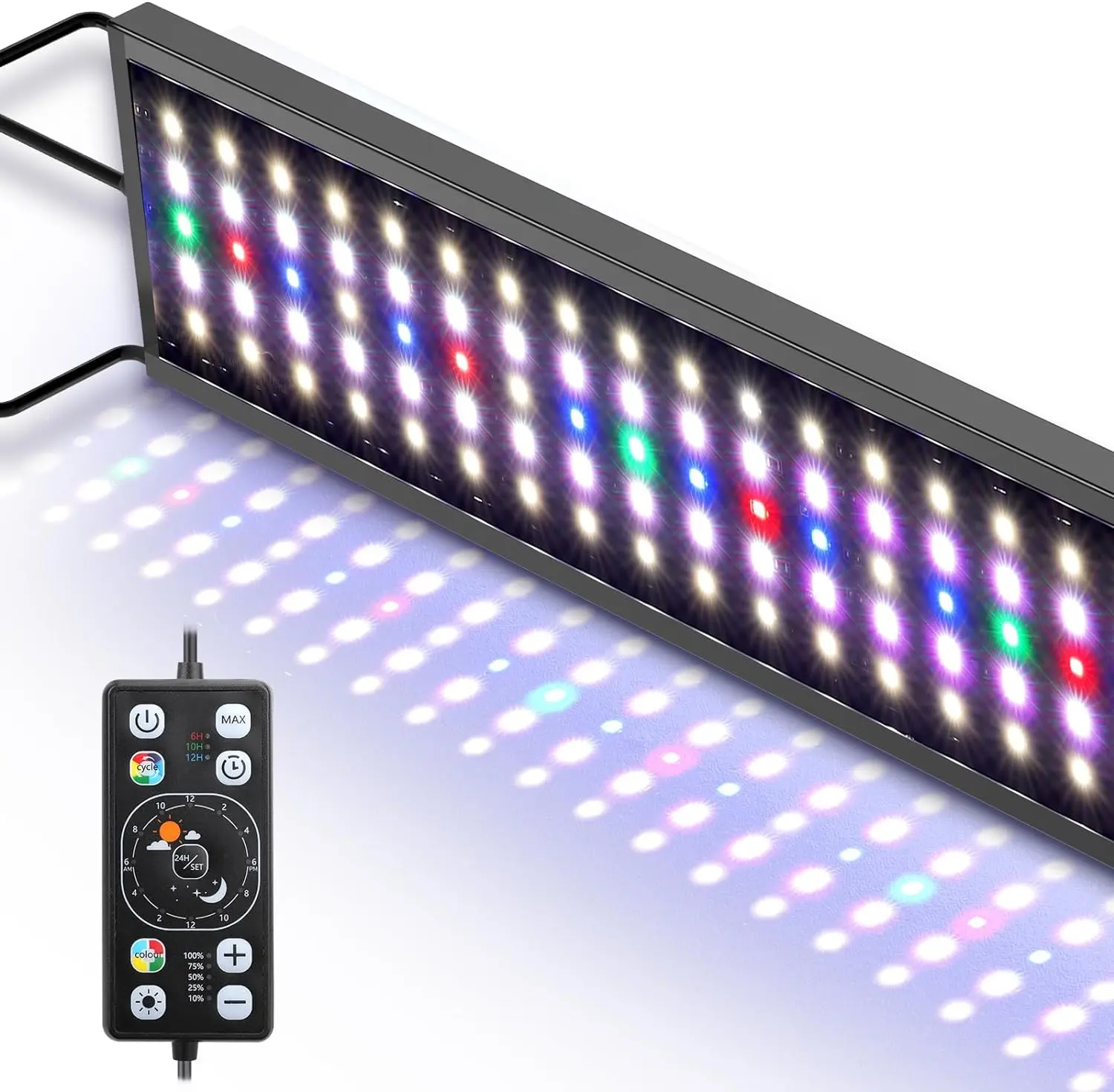 hygger Aquarium LED Light, Full Spectrum Fish Tank Lights with 24/7 Day-Night Cycle Mode, Auto On/Off Timer, 7 Color Options, Dimmable Function, Extendable Bracket for Aquatic Plants, Aquarium Light,back to school