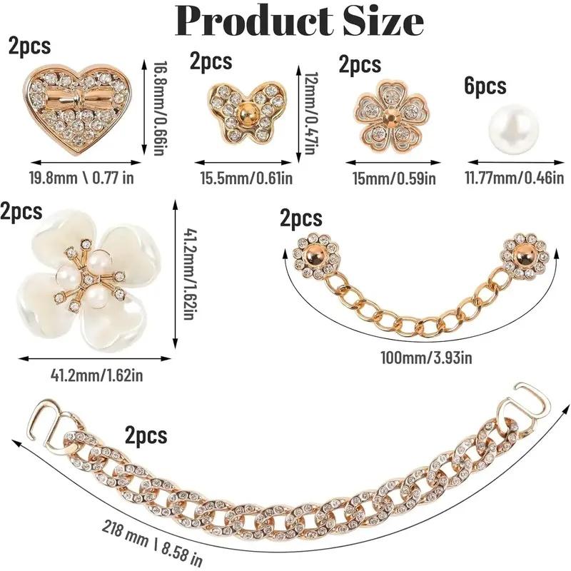 Bling Shoe Charms Set, Pearl Flower & Crystal Rhinestone Accessories for Women’s Clogs and Shoes, Cute Decoration for Party & Valentine's Day Gift Bling Shoe Charms Set, Pearl Flower & Crystal Rhinestone Accessories for Women’s Clogs and Shoes, Cute Decoration for Party & Valentine's Day Gift