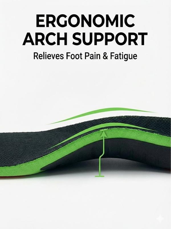 High-Elastic Arch Support Orthotic Insoles for Men & Women - Plantar Fasciitis Relief Shoe Inserts for Comfortable Walking, Standing & Sports