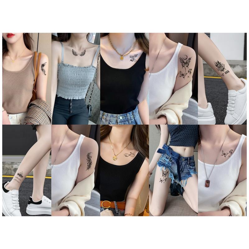 76 Sheets Large Black Temporary Tattoo Stickers - Tribal Wolves, Tigers, Lions, Snakes, Skulls, 12 Fake Tattoo Stickers for Men & Women Arm Designs 76 Sheets Large Black Temporary Tattoo Stickers - Tribal Wolves, Tigers, Lions, Snakes, Skulls, 12 Fake Tattoo Stickers for Men & Women Arm Designs