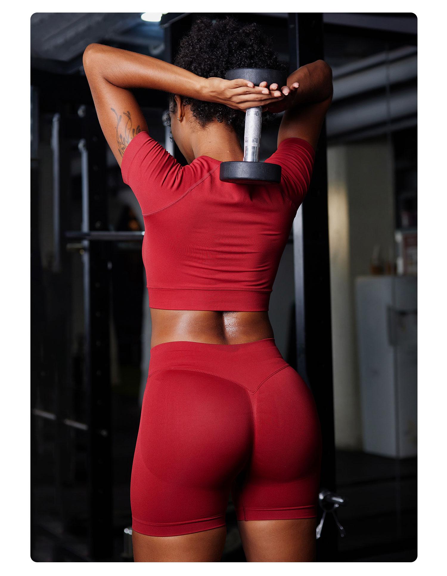 YEOREO SoftHue Women's Workout Gym Impact Shorts - Pink 3.6"/4.5" Seamless Hidden Scrunch Butt Lifting Athletic Bottoms Squat-Proof Mid-Rise Waistband SpringStatements