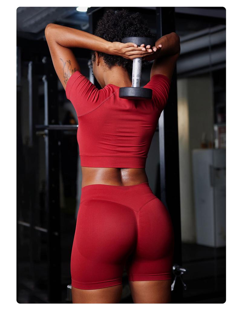 YEOREO SoftHue Women's Workout Gym Impact Shorts - Pink 3.6"/4.5" Seamless Hidden Scrunch Butt Lifting Athletic Bottoms Squat-Proof Mid-Rise Waistband