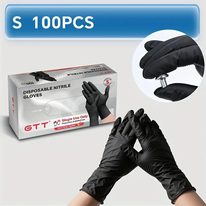 100/500/1000 Black Nitrile Exam Gloves 4 Mil, Powder-Free Disposable Gloves for Medical, First Aid,Cleaning Food Prep, Tattoo,Cooking