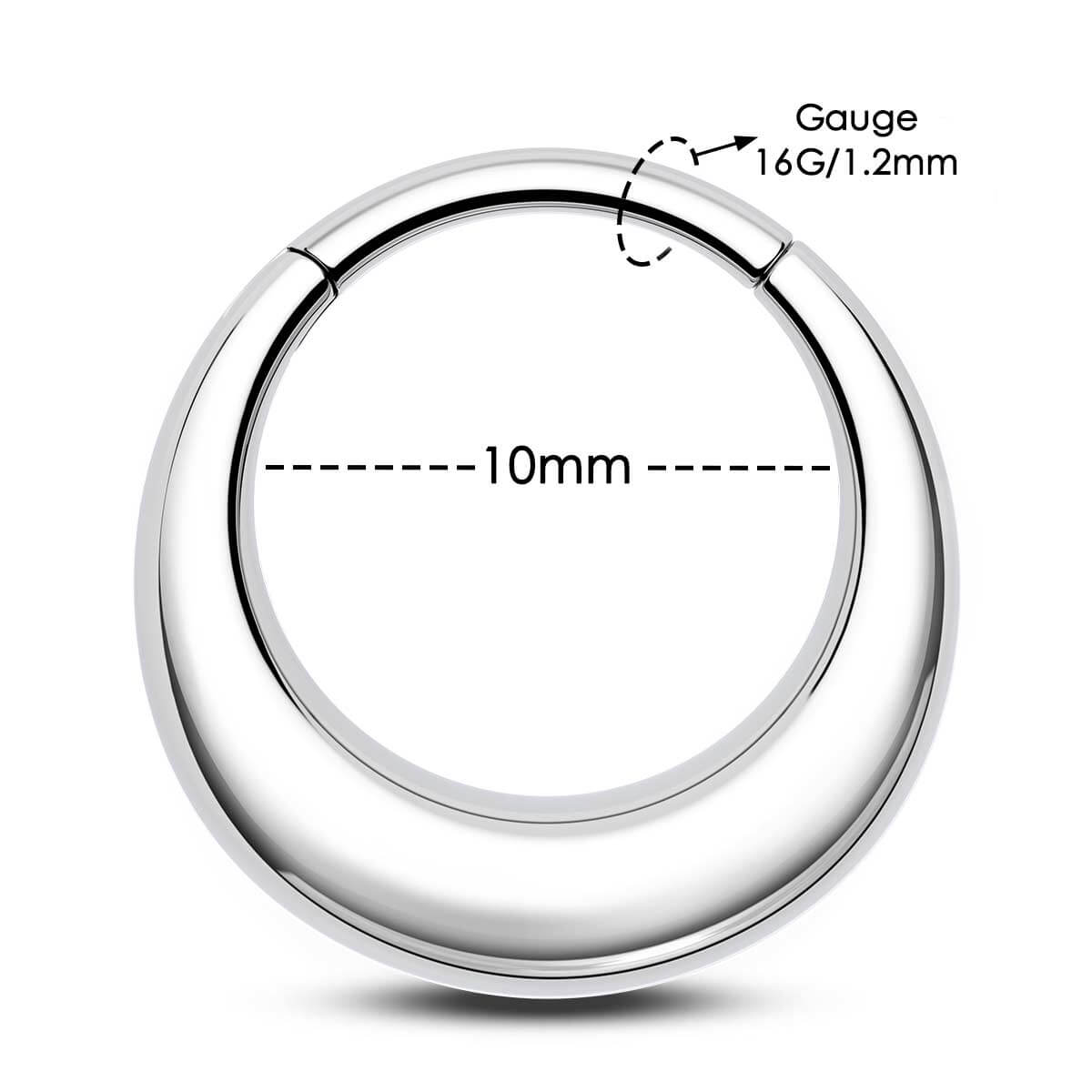 OUFER 16G Chunky Bubble Hinged Segment High Polish Nose Septum Daith Ring in Silver, Gold, Rose Gold & Black - 316L Stainless Steel