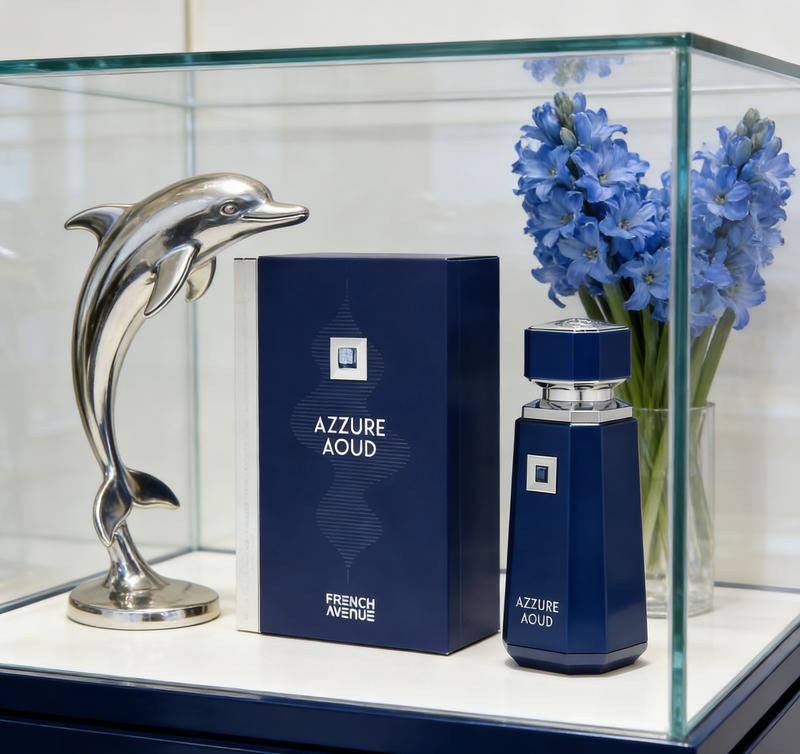 Fragrance World French Avenue Azzure Aoud Eau de Parfum for Men 3.4fl oz 100ml - Sophisticated Olfactory Masterpiece with Eastern Oud & Mediterranean Notes