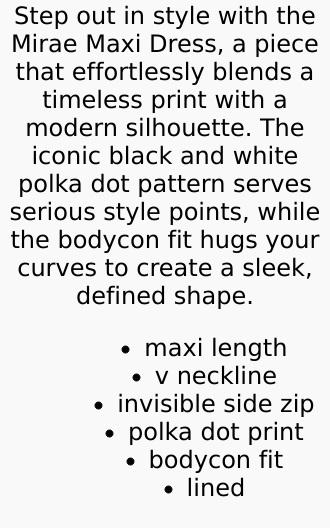 Mirae Maxi Dress - Black Polka Dot