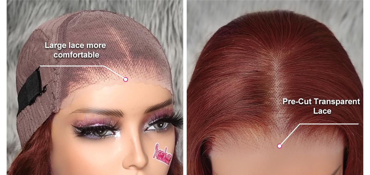 [NEW ARRIVAL] ISEE HAIR Reddish Brown Color 6*4 Wear Go Straight Pre-Cut Lace Bob Glueless Wig #Category Spotlight