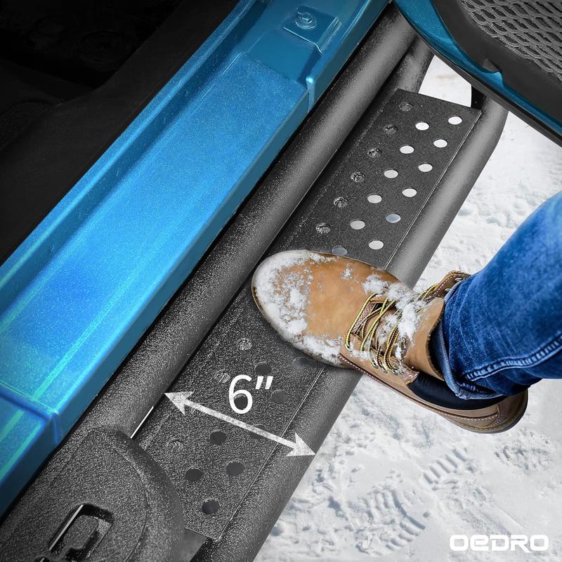 YITAMOTOR Running Boards Car Accessories for 2024-2025 Toyota Tacoma Double/Crew Cab 4 Full-Size Doors, Two Stair Design Side Step Rails, Powder-Coated Black Carbon Steel Nerf Bars Durability Tough Conditions Perforated Surface