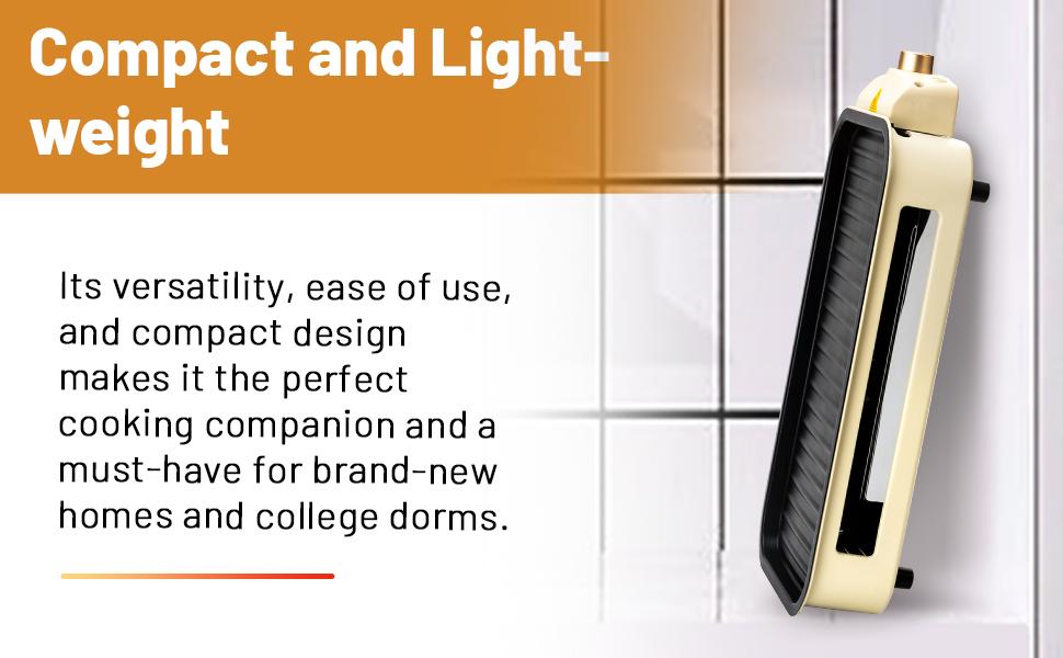 Pukomc Indoor Smokeless Grill Yellow, Non-Stick Cooking Removable Plate, Portable Electric Korean BBQ Grill with Temperature Control, Dishwasher Safe Nonstick Coating Griddle