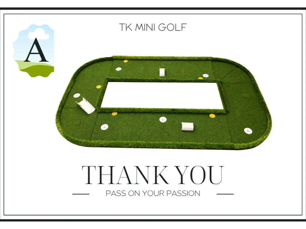 TK Mini Golf Olympic Fun Package, built with interlocking pieces  to create your own indoor outdoor private golf course, with LED Enhancements & Obstacles for Parties Schools & Events