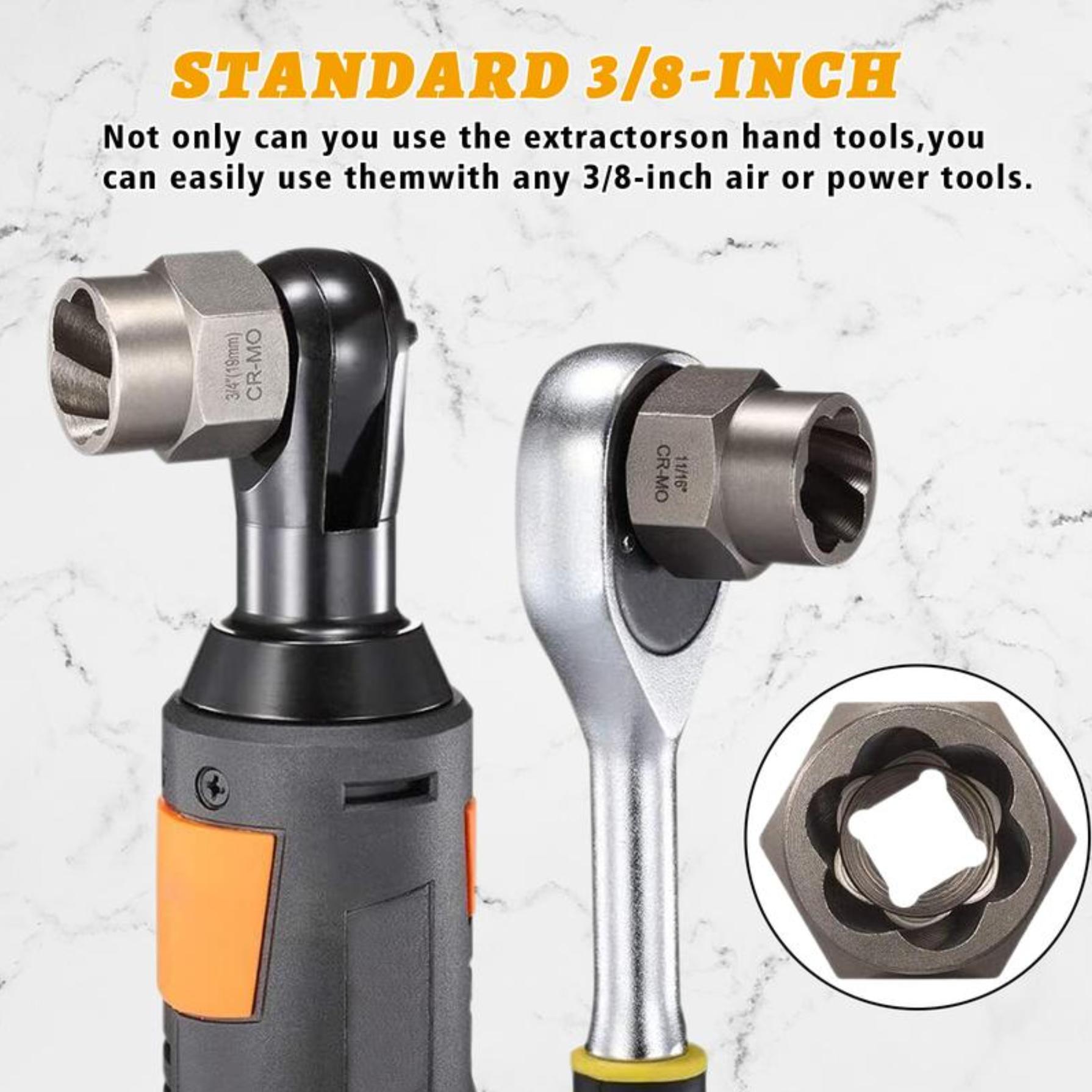 【TikTokShopBlackFriday 】 Bolt Extractor Tool Set, 13+1 Counts Impact & Nut Remover Stripped Lug Remover, Drive Rounded Bolt Remover for Removing Damaged, Frozen Universal Impact impact bolt