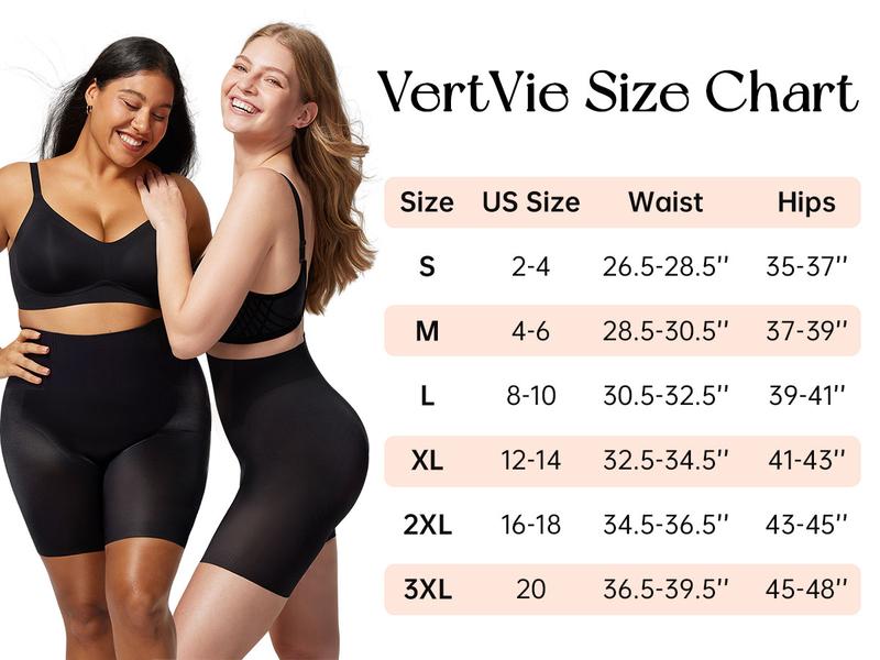 Vertvie Women's Tummy Control Shapewear Shorts High Waisted Seamless Body Shaper Underwear Butt Lifting Thigh Slimmer Breathable Soft Spandex Smooth