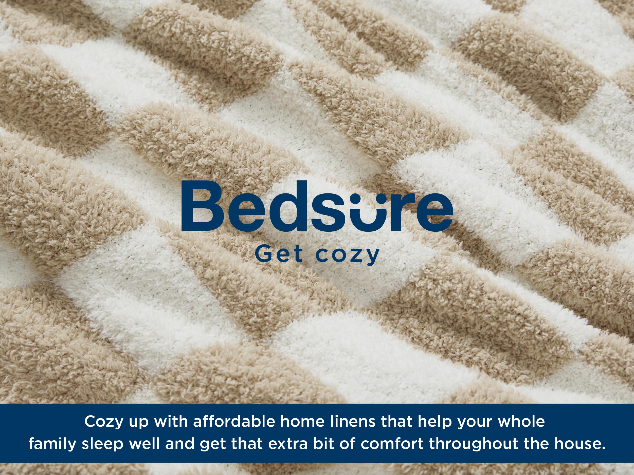 Bedsure Checkered Blanket for Couch - Super Soft, Cozy & Warm Knit Blanket, Breathable, Lightweight & Fluffy for Bed & Sofa, Checkered Camel