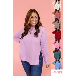 Scuba Side Slit LS Pullover, VARIOUS S-3XL