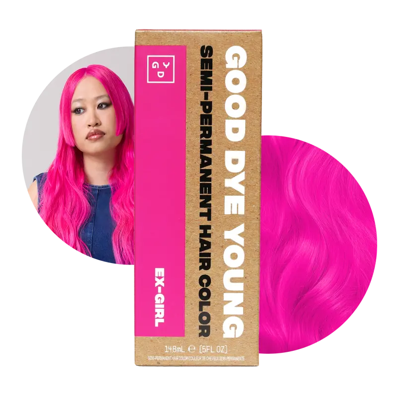 Hot Pink Semi-Permanent Hair Dye – Good Dye Young Ex-Girl | Vegan, Cruelty-Free, Non-Damaging, Conditioning Formula | 16–24+ Washes
