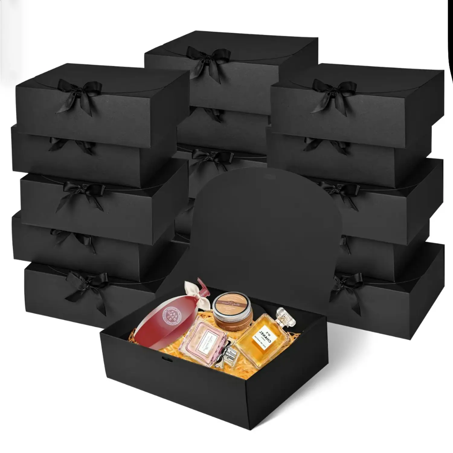 10 pieces per set of gift packaging boxes with black silk LIDS, suitable for gift packaging materials of festival parties, holidays and commemorative days, Deluxe gift box, Elegant gift box, Classy gift box, Gifts box, Gift Boxes With Lids For Presents