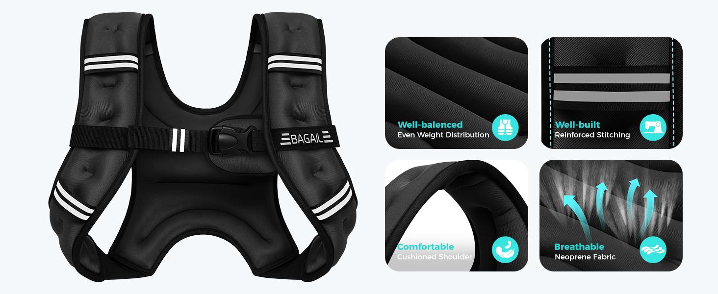 【SpringStatements】BAGAIL Weighted Vest, 5lbs/8lbs/10lbs/12lbs/15lbs/20lbs/25lbs/30lbs Weight Vest with Detachable Phone Pouch, Rucking Vest for Women, Men, Walking, Training, Running 【SpringStatements】BAGAIL Weighted Vest, 5lbs/8lbs/10lbs/12lbs/15lbs/20lbs/25lbs/30lbs Weight Vest with Detachable Phone Pouch, Rucking Vest for Women, Men, Walking, Training, Running