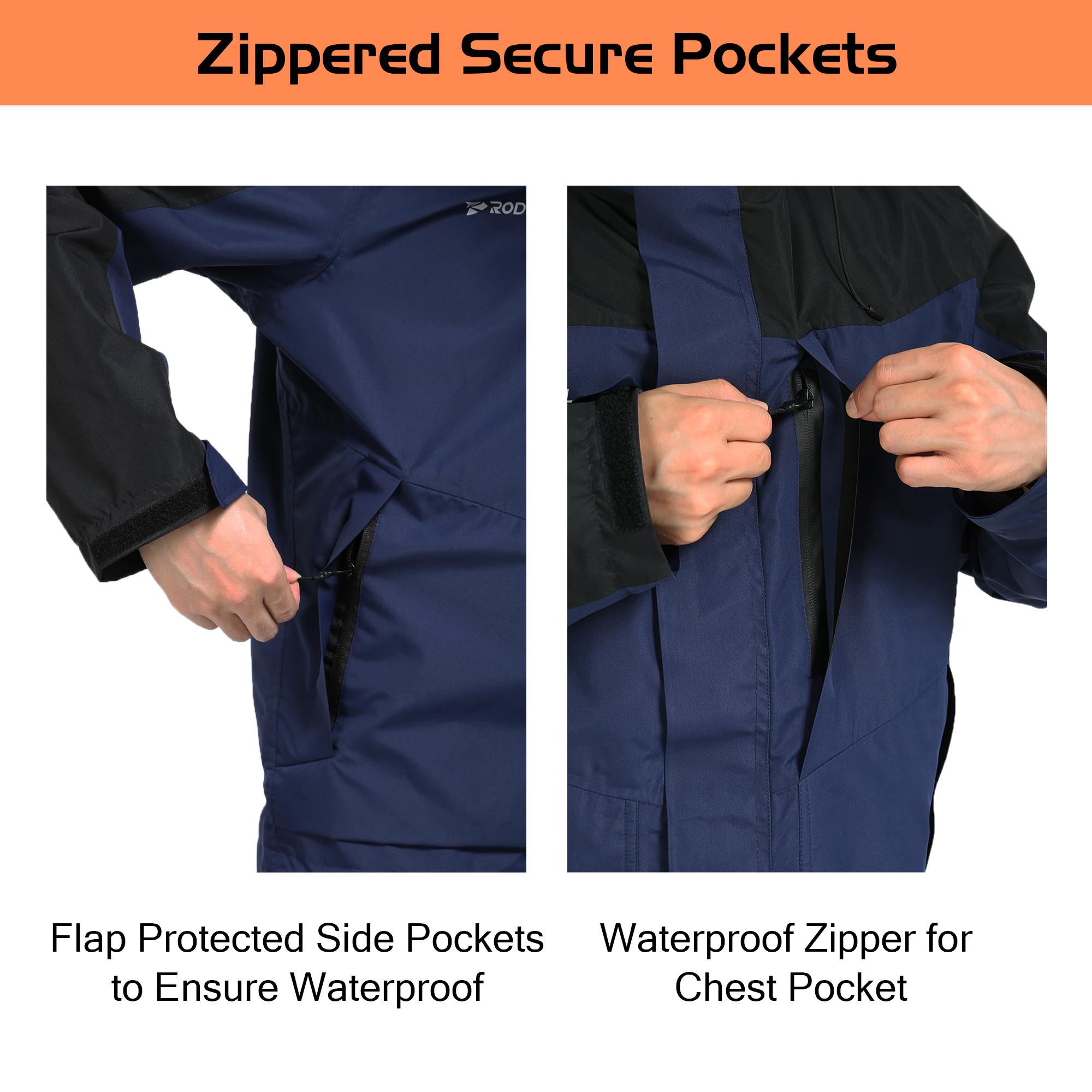【RODEEL】704 Premium Waterproof Jacket w/ Foldable Hood Men Lightweight Breathable Hooded Rainwear Durable Rain Coat Weatherproof Windbreaker For Outdoor Camping Fishing Boating Construction Roofing Landscaping Gardening Workwear, Holiday Gift 【RODEEL】704 Premium Waterproof Jacket w/ Foldable Hood Men Lightweight Breathable Hooded Rainwear Durable Rain Coat Weatherproof Windbreaker For Outdoor Camping Fishing Boating Construction Roofing Landscaping Gardening Workwear, Holiday Gift