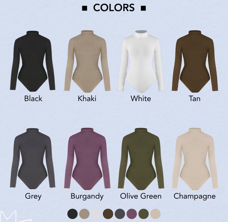[8 colors, Size 0-26] Solid Turtleneck Bodysuit