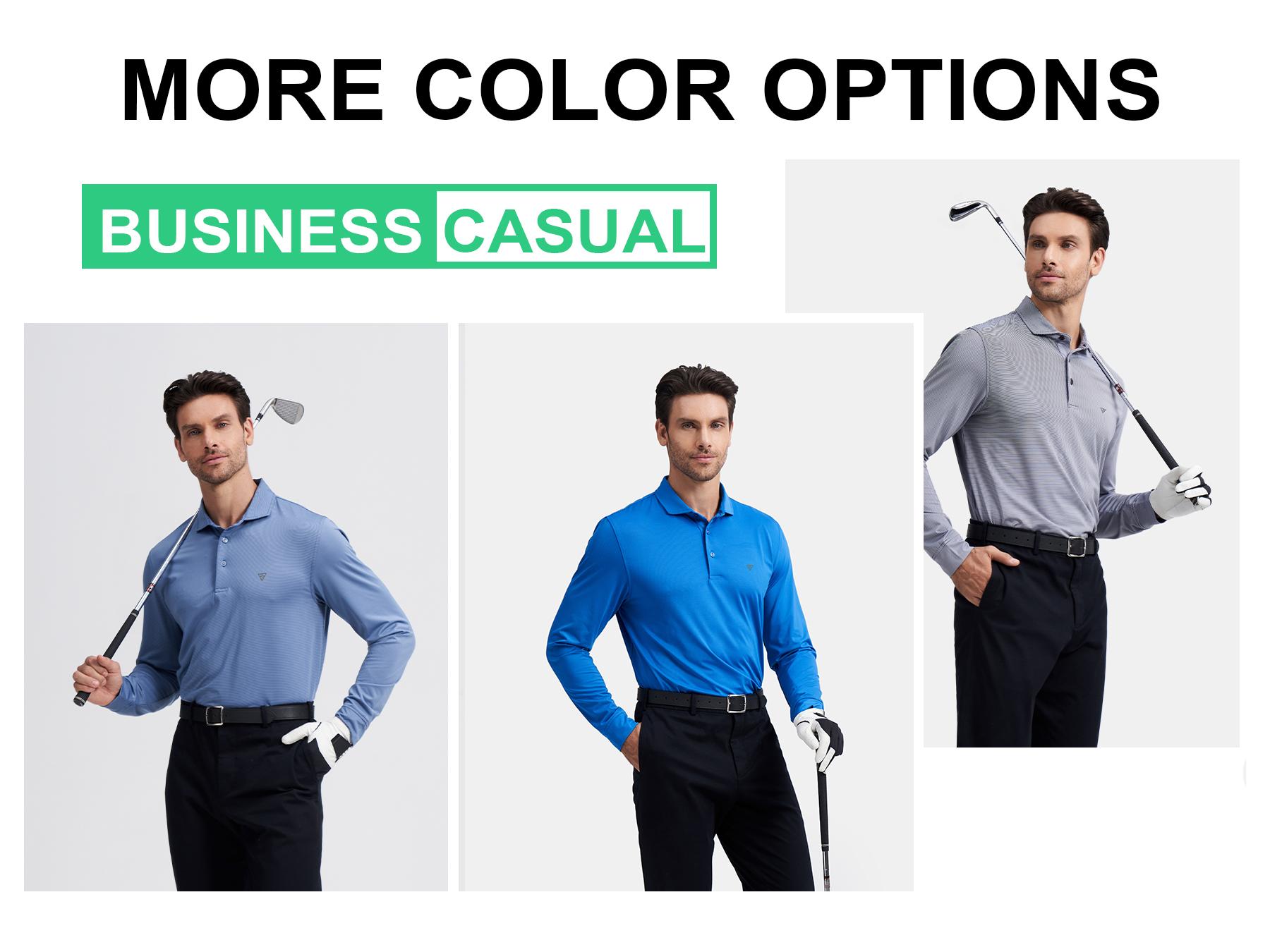 MAELREG Men’s Long Sleeve Striped Polo Shirt, Lightweight Dry Fit Moisture-Wicking Performance Golf Top SpringStatements