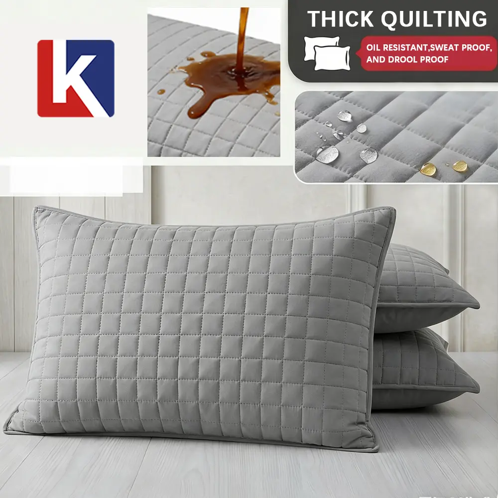 KangN Newly Upgraded Gingham Print Ultrasonic Pillowcase - Waterproof Soft, Stain-Resistant, Isolation Layer Blocks Hair Oil, Sweat, Mites, Breathable, Skin-Friendly, Washable, Hotel & Home Use, 50*72cm