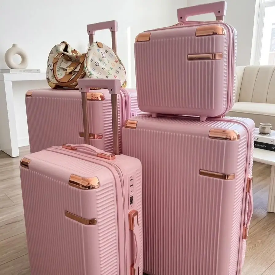 4-Piece Luggage Set (suitcases for travel) — A Durable Travel Essential,travel essentials Featuring a Carry-On Suitcase with 360° Spinner Wheels, Luggage Bags For Travel, Traveling Bags Carryon Luggage