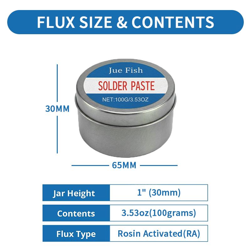 100g No-Clean Solder Paste Flux – Easy Soldering Repair Paste for PCB, Wires, Stainless Steel & 18650 Battery, Strong Solder Joints, Electronics Repair (3.5 oz)