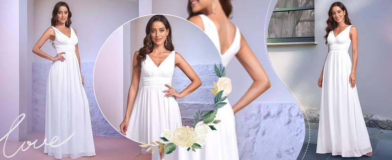 Ever-Pretty Pleated Sleeveless V-Neck Chiffon Maxi Dress 09018 Ever-Pretty Pleated Sleeveless V-Neck Chiffon Maxi Dress 09018