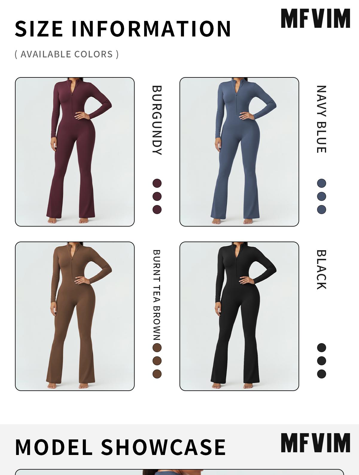 MFVIM Sporty Women’s Solid Color Half Zip Mock Neck Sports Jumpsuit by  - Casual, Comfortable, Breathable Long Sleeve Skinny Jumpsuit for Yoga, Gym, Workouts Stretchable Activewear SpringStatements