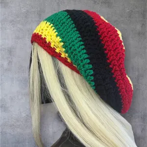 Crochet Rasta Beanie | Handmade Rasta Slouch Hat