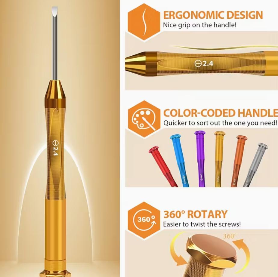 6PC Magnetic Mini Screwdriver Set Flathead & PhillipsPrecision Tools for Electronics, Watches, Eyeglasses &Computers |Cool Gadgets & Perfect Gifts for Men Christmas2024 Must-Have Repair Kit