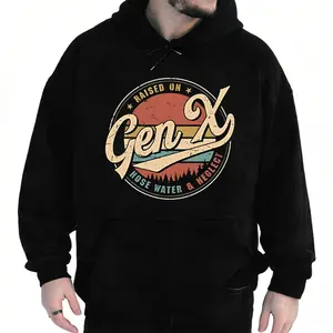 Gen X Retro Tee Raised on Hose Water & Neglect, Vintage Graphic Trendy T-shirt for Generation X Fans, For Women, For Men [180G/230G 100% cotton short-sleeve/hoodie, soft and comfortable]