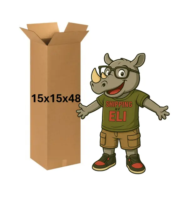 15x15x48 (200 lb strength) | SINGLE CARDBOARD BOX | TALL