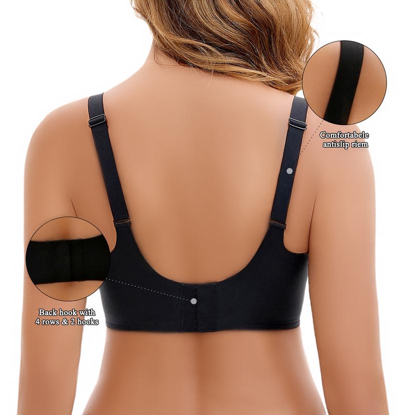 VRCOMFY Jelly Wireless T-shirt Bra - Women Wireless V Neck Crossover Mesh Bras Comfortable Bralette Supportive Tshirt Bra No Underwire Seamless Push Up Everyday Bras